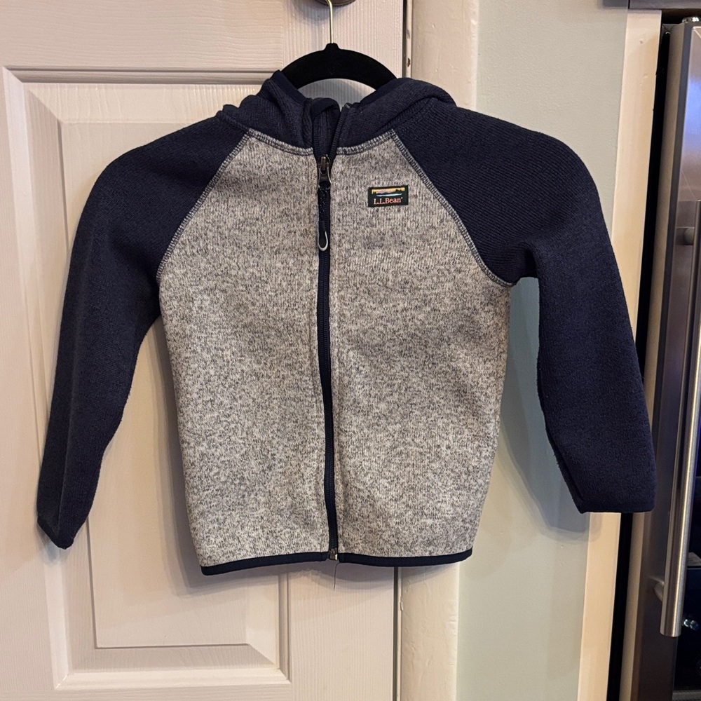 L.L. Bean Kids' Charcoal and Navy Hoodie